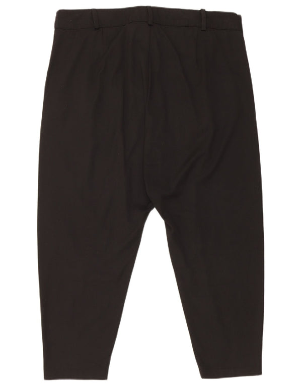 Zara Womens Drop Crotch Capri Trousers XL W36 L19 Black Polyester