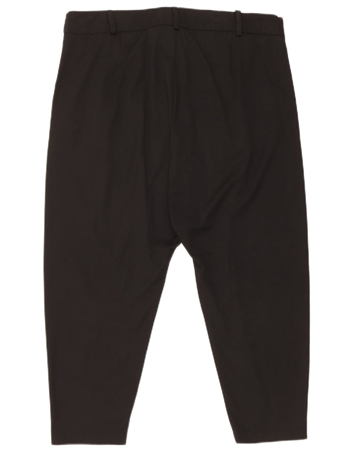 Zara Womens Drop Crotch Capri Trousers XL W36 L19 Black Polyester