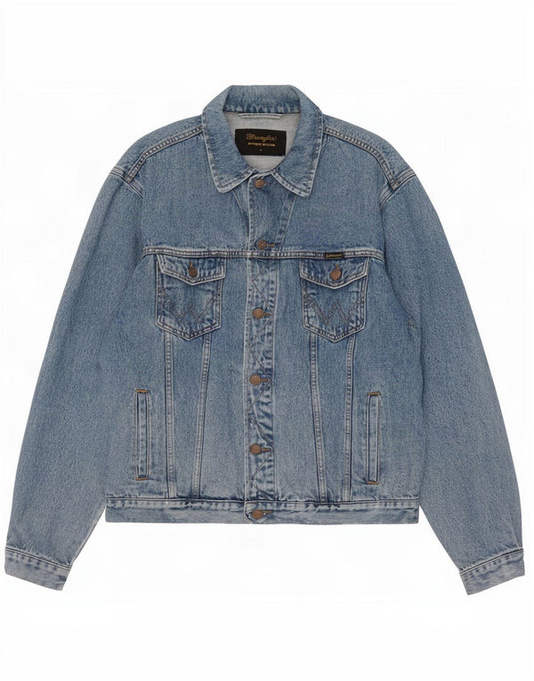 Wrangler Mens Western Denim Jacket UK 42 XL Blue