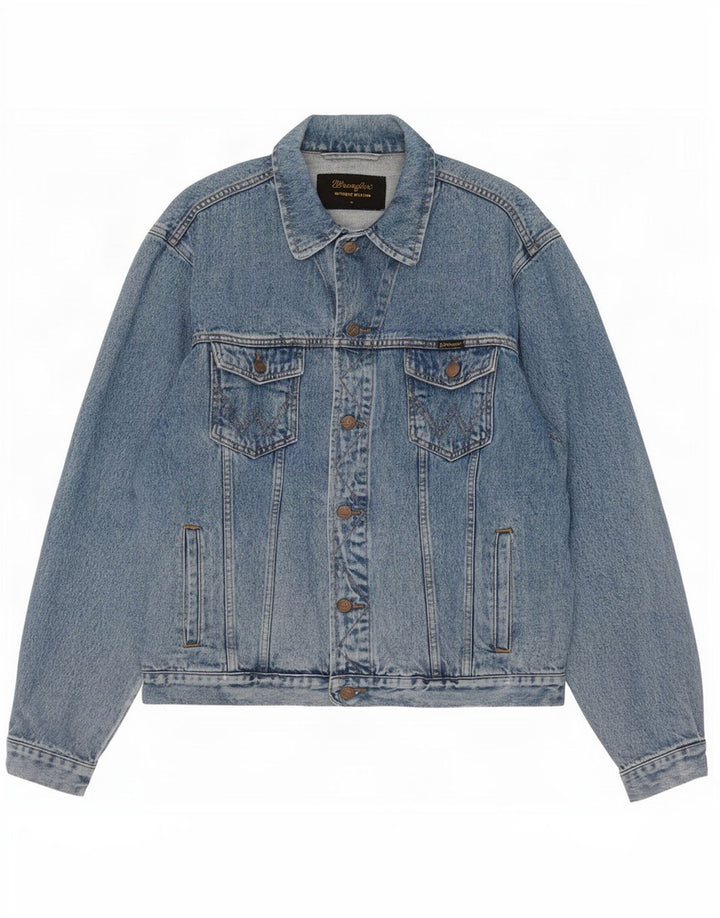 Wrangler Mens Western Denim Jacket UK 42 XL Blue