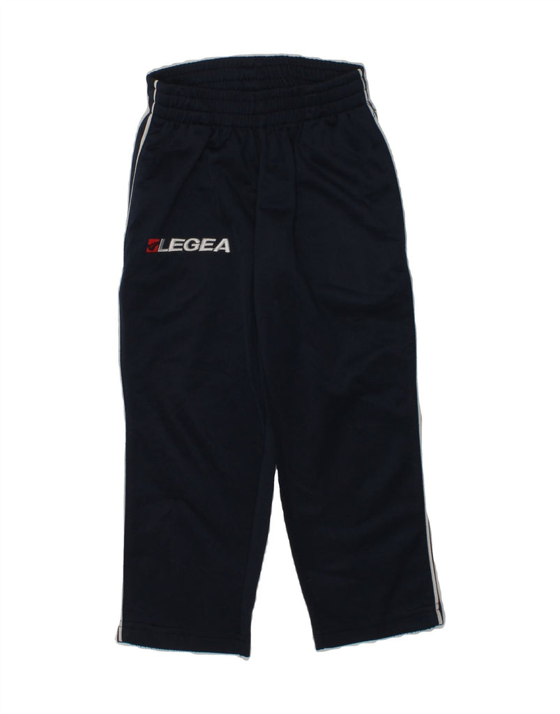 LEGEA Boys Graphic Tracksuit Trousers 4-5 Years XS Navy Blue Polyester | Vintage Legea | Thrift | Second-Hand Legea | Used Clothing | Messina Hembry 