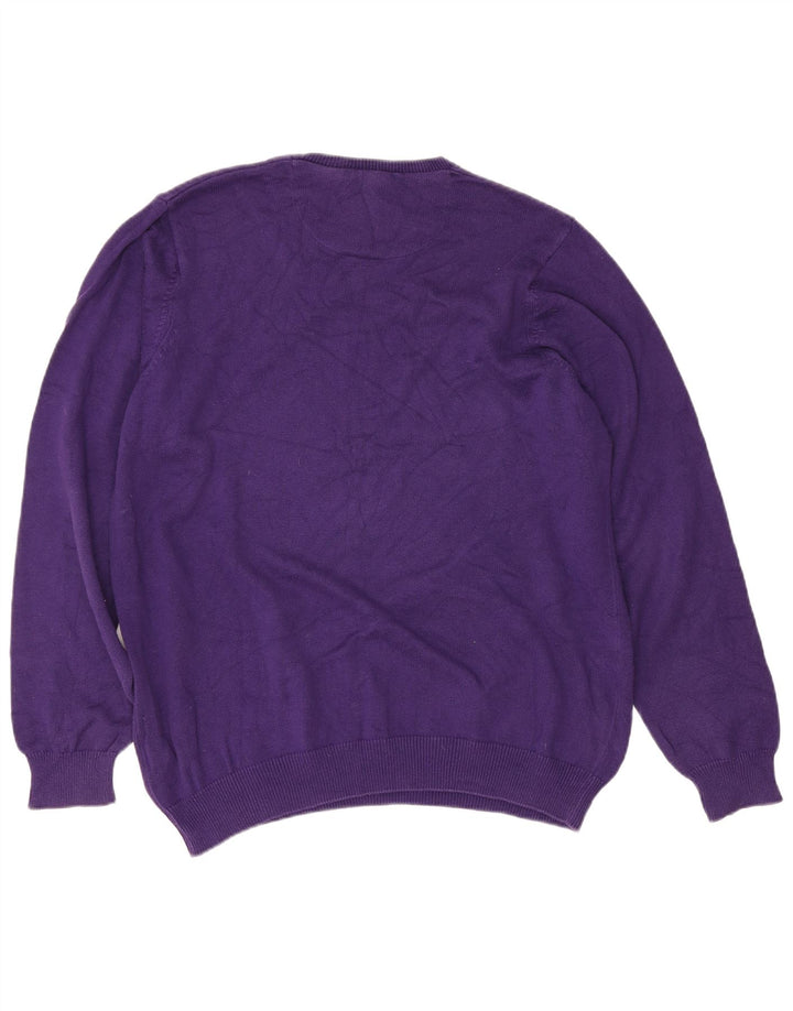 Marks & Spencer Mens Blue Harbour Crew Neck Jumper Sweater Large Purple