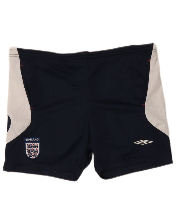 Umbro Mens England Sport Shorts Small  Navy Blue Colourblock Polyester