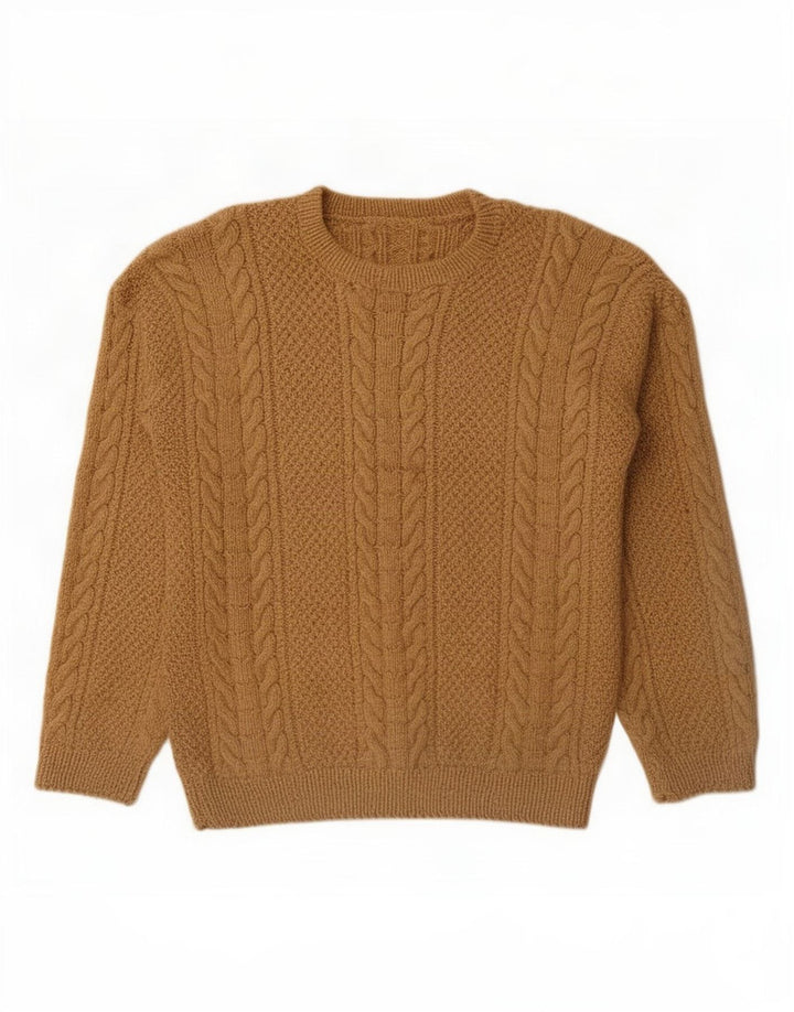 Vintage Mens Crew Neck Jumper Sweater Large Brown