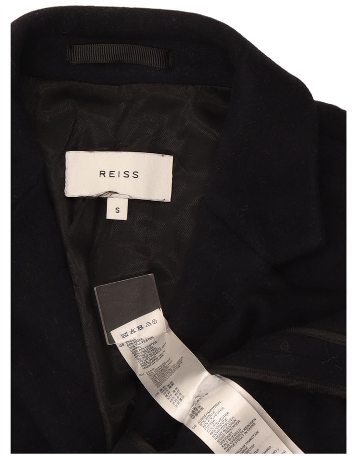 Reiss Mens Overcoat UK 36 Small Navy Blue Wool