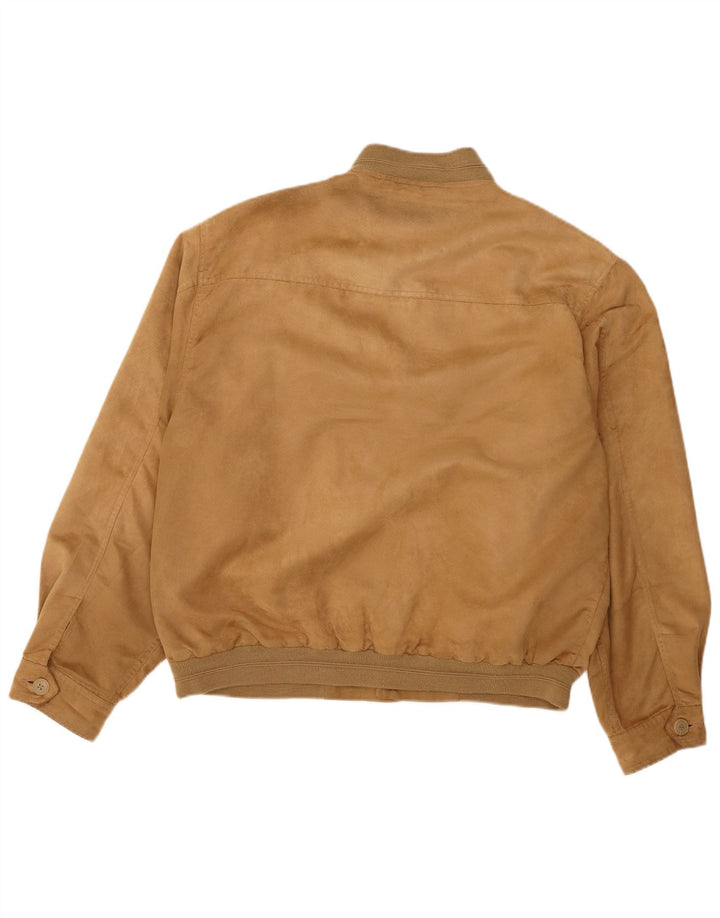 Vintage Mens Bomber Jacket UK 42 XL Brown Polyester