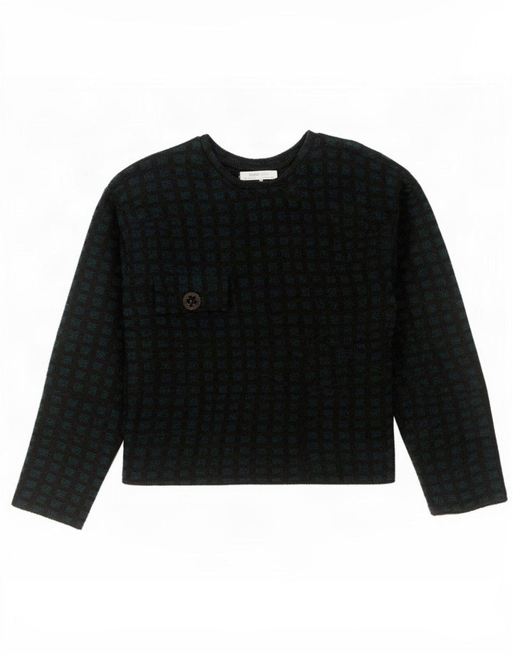 Zara Womens Top Long Sleeve UK 10 Small Black Geometric Polyester