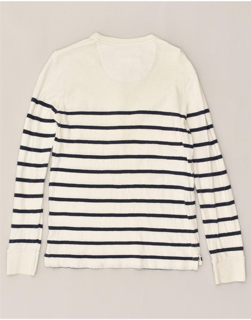 JACK WILLS Womens Top Long Sleeve UK 6 XS White Striped Cotton | Vintage Jack Wills | Thrift | Second-Hand Jack Wills | Used Clothing | Messina Hembry 