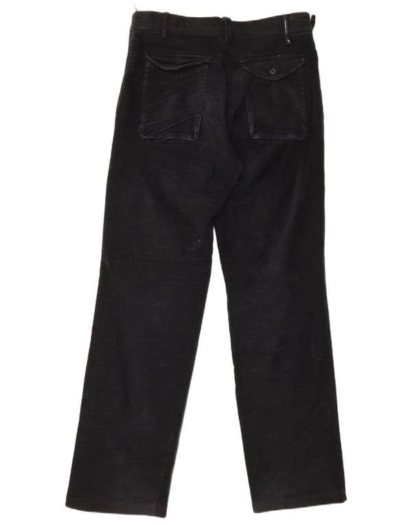 Trussardi Mens Straight Chino Trousers IT 48 Medium W32 L33 Black Cotton