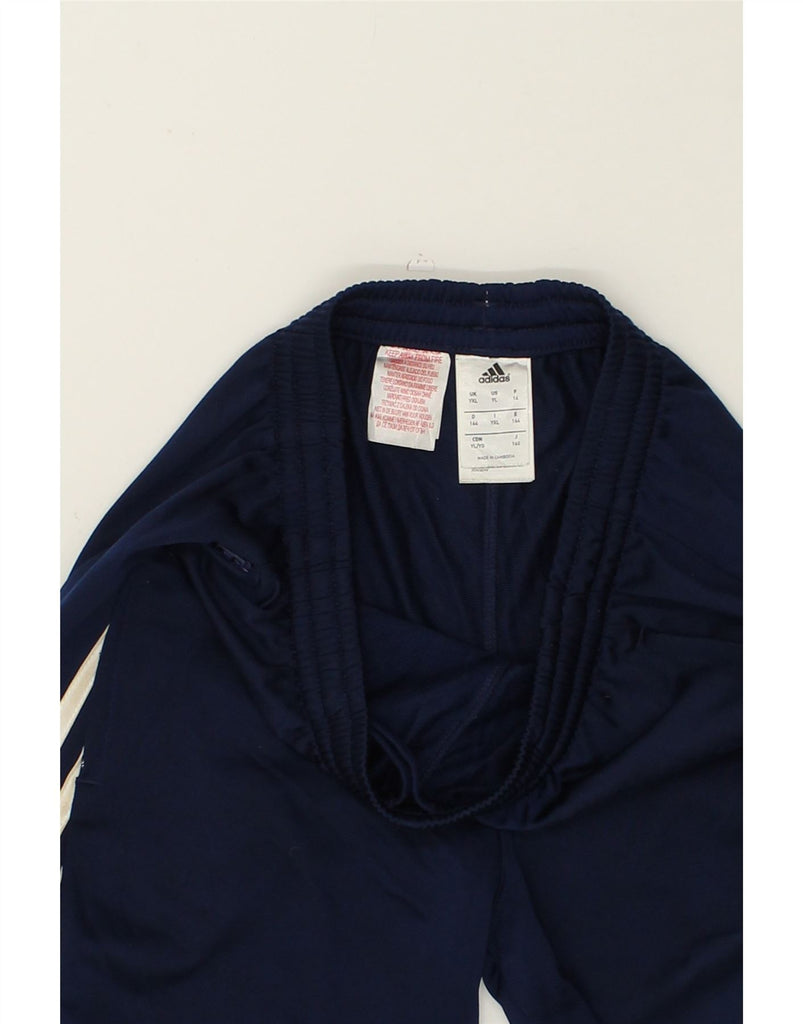 ADIDAS Boys Tracksuit Trousers Joggers 9-10 Years XL Navy Blue Polyester | Vintage Adidas | Thrift | Second-Hand Adidas | Used Clothing | Messina Hembry 