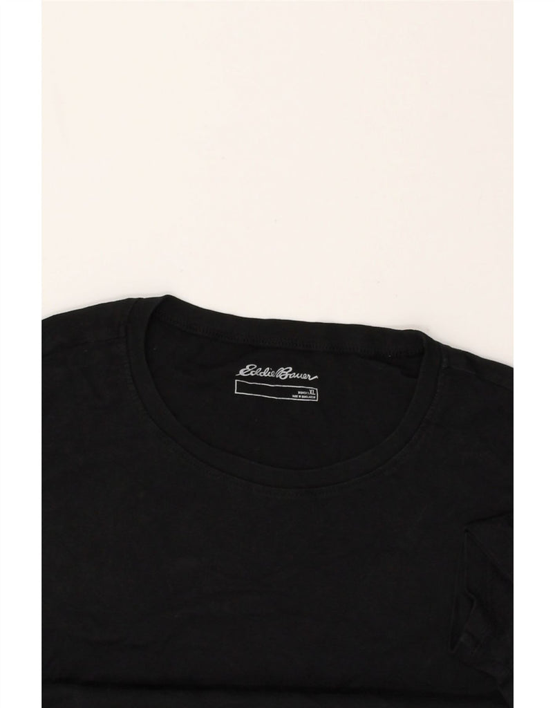 EDDIE BAUER Womens Slim T-Shirt Top UK 18 XL Black Cotton | Vintage Eddie Bauer | Thrift | Second-Hand Eddie Bauer | Used Clothing | Messina Hembry 