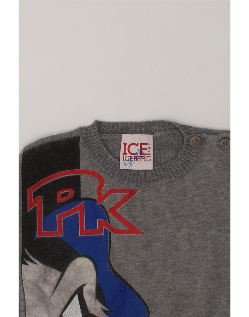 ICEBERG Baby Boys Donald Duck Crew Neck Jumper Sweater 18-24 Months Grey | Vintage Iceberg | Thrift | Second-Hand Iceberg | Used Clothing | Messina Hembry 