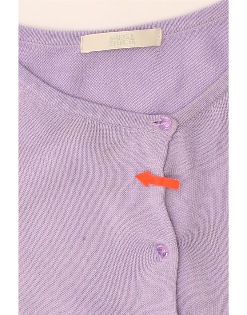 MARKS & SPENCER Womens Cardigan Sweater UK 16 Large  Purple Acrylic Vintage Marks & Spencer and Second-Hand Marks & Spencer from Messina Hembry 