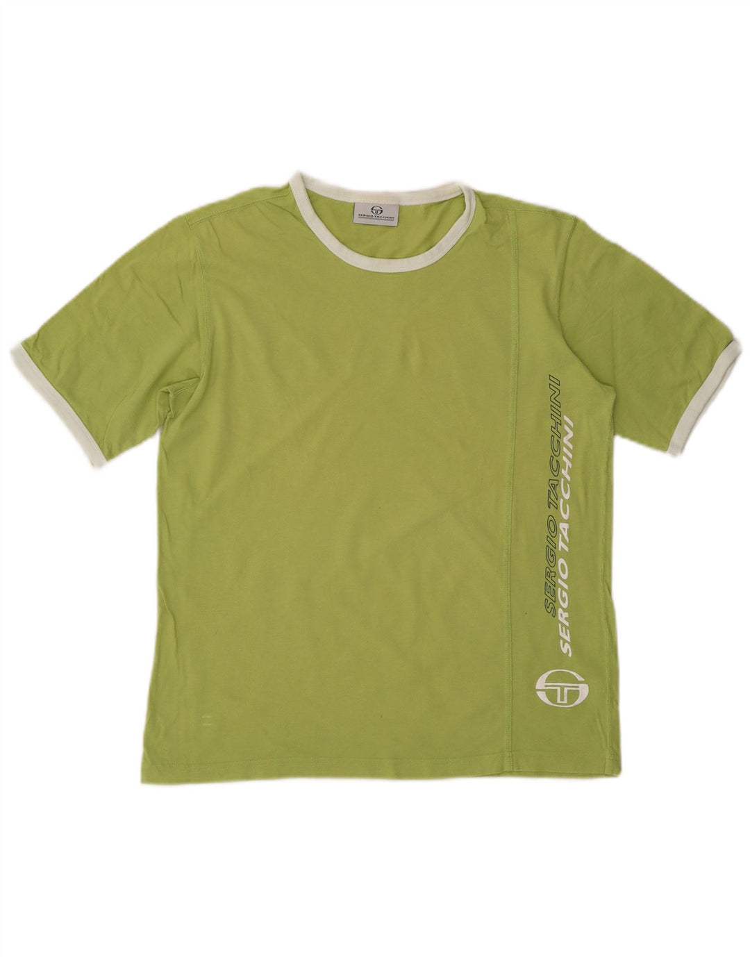 SERGIO TACCHINI Mens Graphic T-Shirt Top Large Green Cotton