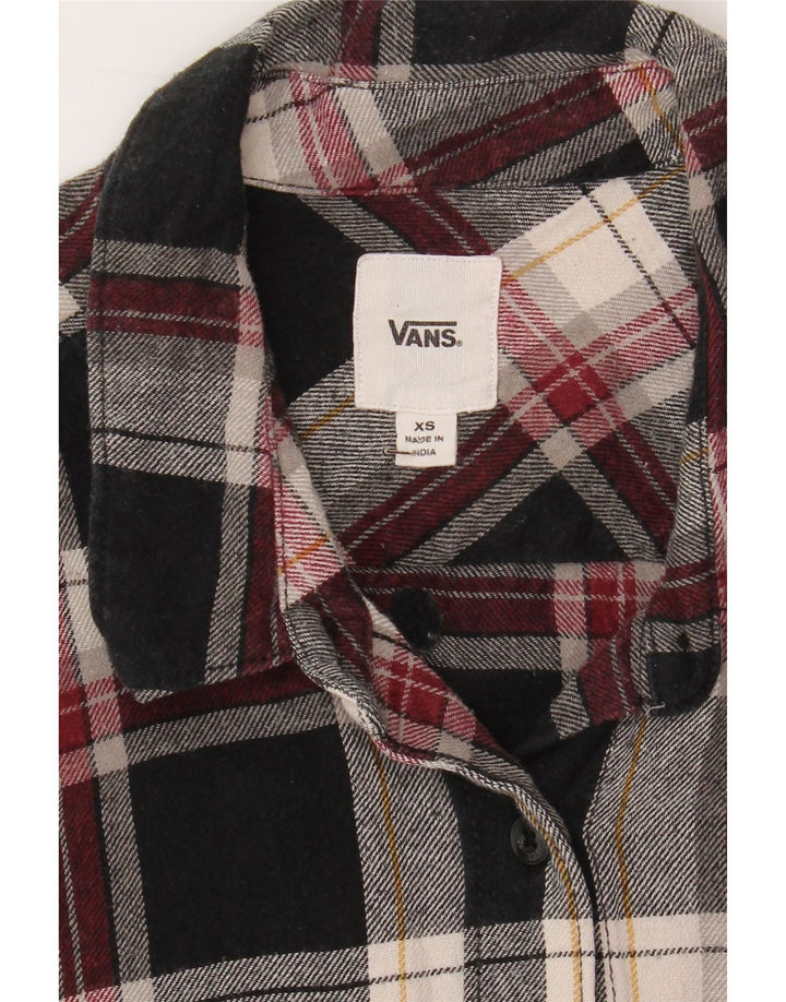 VANS Womens Flannel Shirt UK 6 XS Black Check Cotton Vintage Vans and Second-Hand Vans from Messina Hembry 
