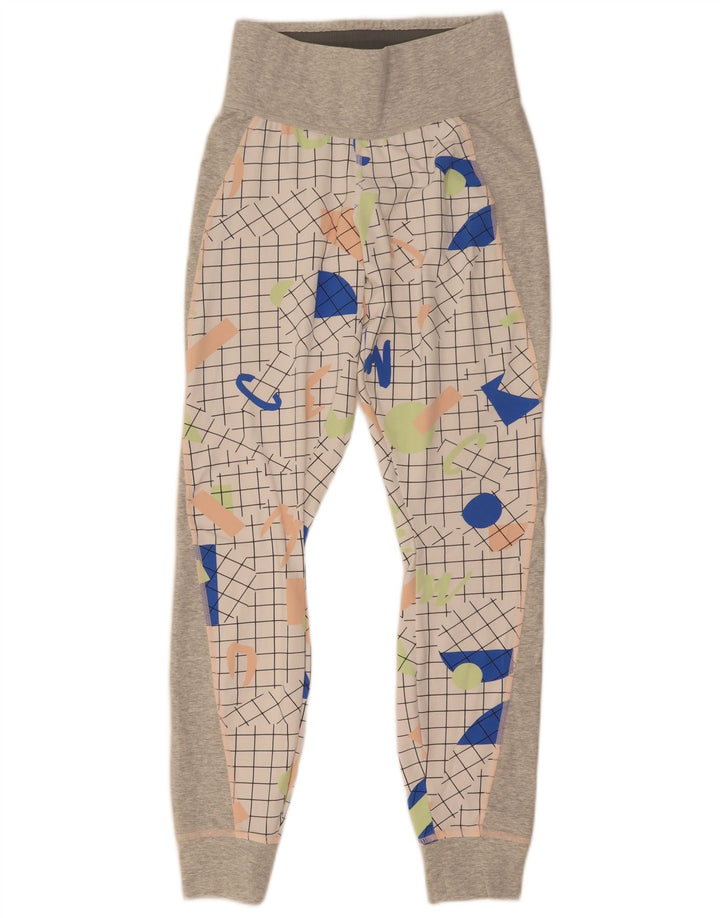 Nike Womens Tracksuit Trousers Joggers UK 8 Small Grey Geometric