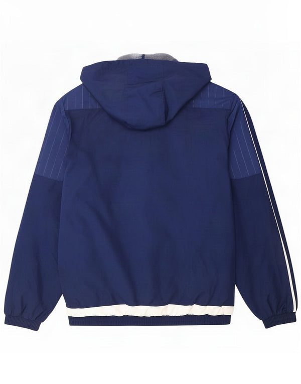 Adidas Mens Hooded Tracksuit Top Jacket Medium Navy Blue Colourblock