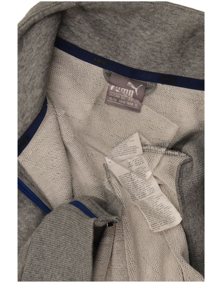 Puma Mens Graphic Tracksuit Top Jacket XL Grey Cotton