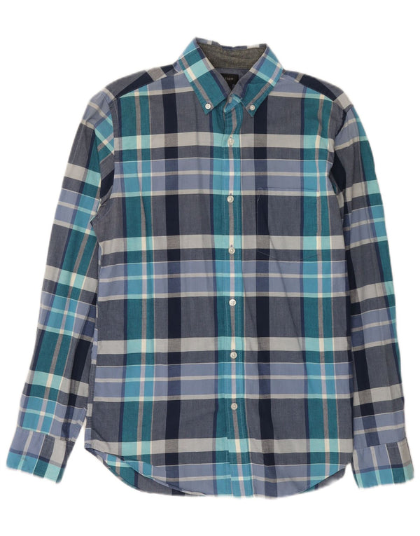 J. Crew Mens Shirt Small Blue Check Cotton