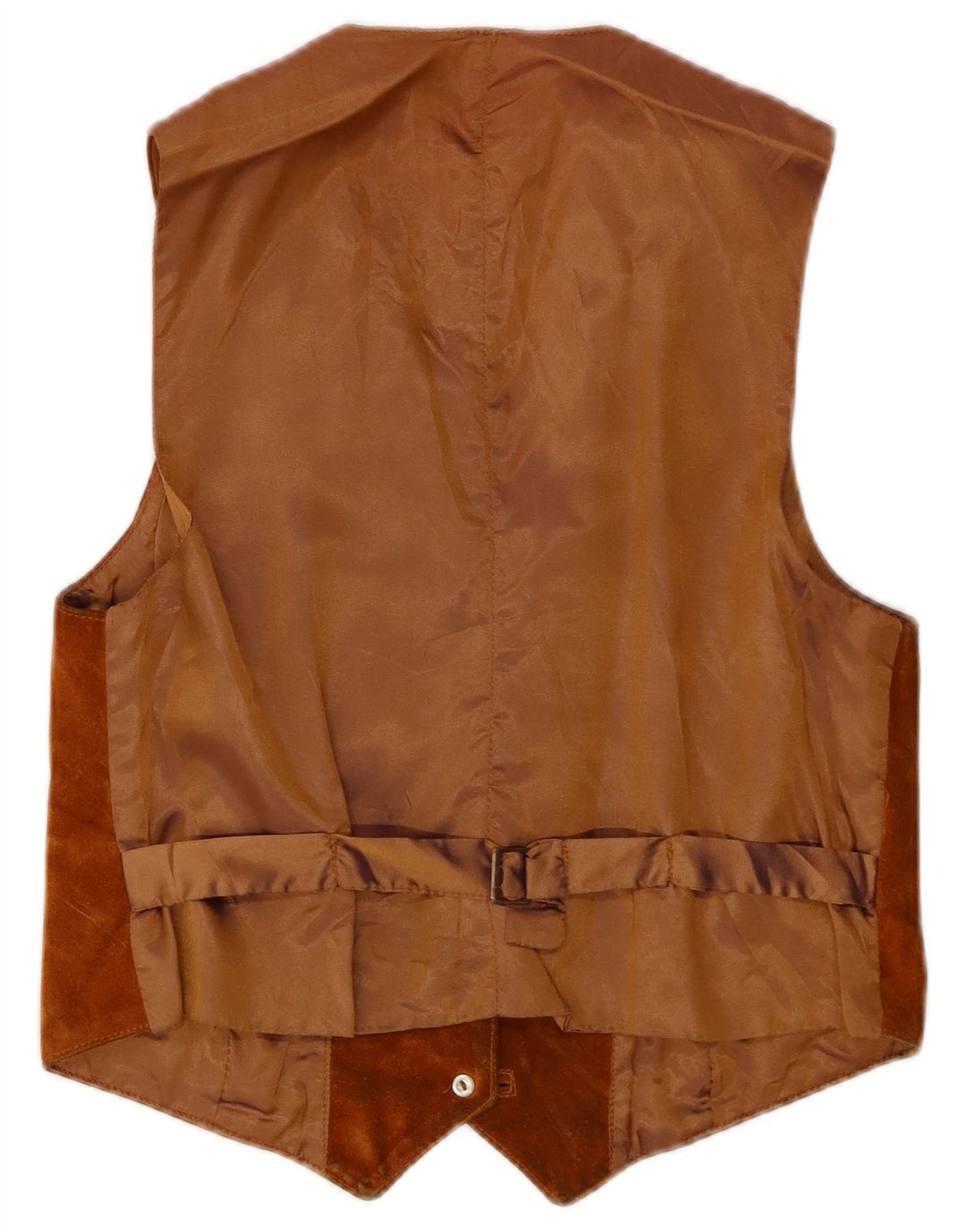 Vintage Womens Suede Waistcoat IT 44 Medium Brown Leather