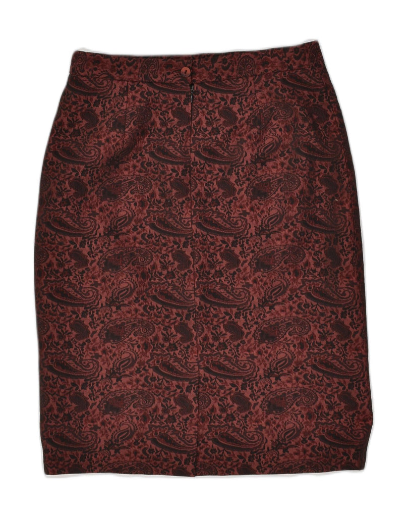 VINTAGE Womens Pencil Skirt EU 42 Medium W30 Maroon Paisley | Vintage Vintage | Thrift | Second-Hand Vintage | Used Clothing | Messina Hembry 