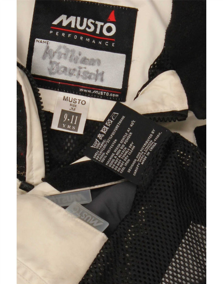 Musto Boys Hooded Waterproof Jacket 9-10 Years Black Colourblock