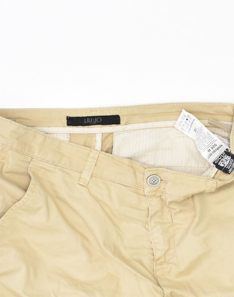 LIU JO Womens Straight Chino Trousers IT 48 XL W34 L32 Beige Cotton | Vintage Liu Jo | Thrift | Second-Hand Liu Jo | Used Clothing | Messina Hembry 