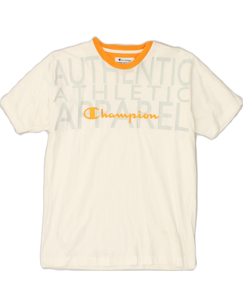 CHAMPION Boys Graphic T-Shirt Top 11-12 Years White Cotton | Vintage Champion | Thrift | Second-Hand Champion | Used Clothing | Messina Hembry 