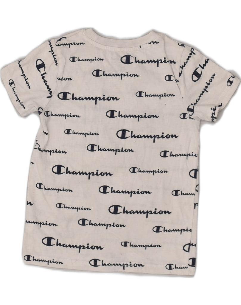 CHAMPION Boys Graphic T-Shirt Top 5-6 Years White Cotton | Vintage Champion | Thrift | Second-Hand Champion | Used Clothing | Messina Hembry 