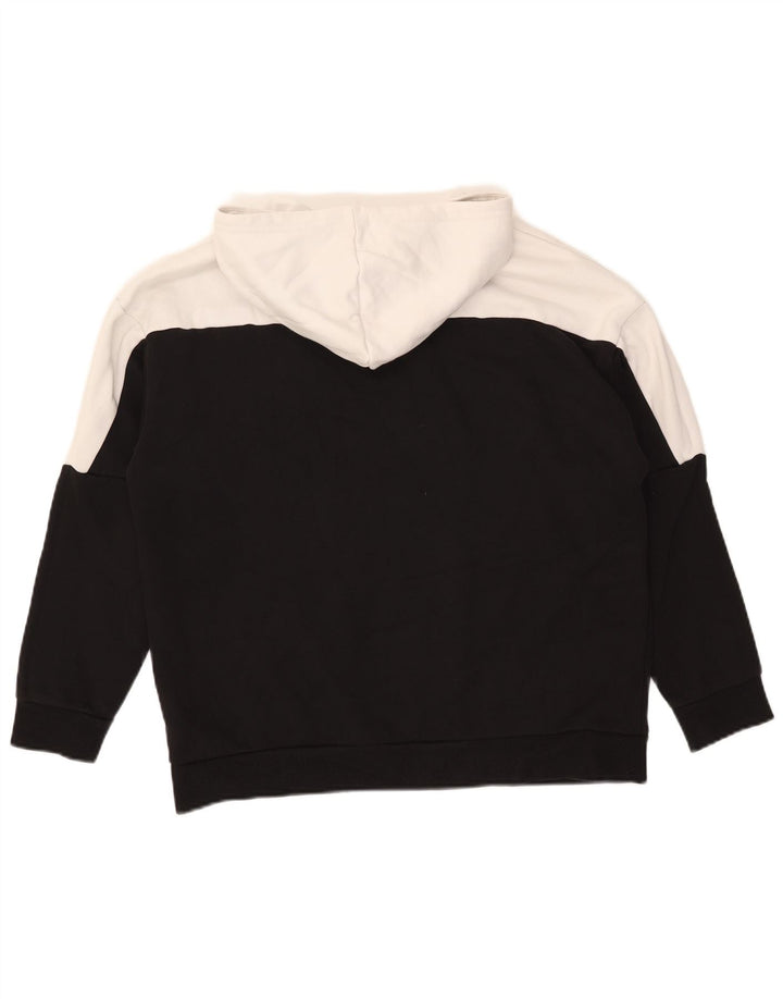 Puma Womens Graphic Oversized Hoodie Jumper UK 14 Medium Black Colourblock