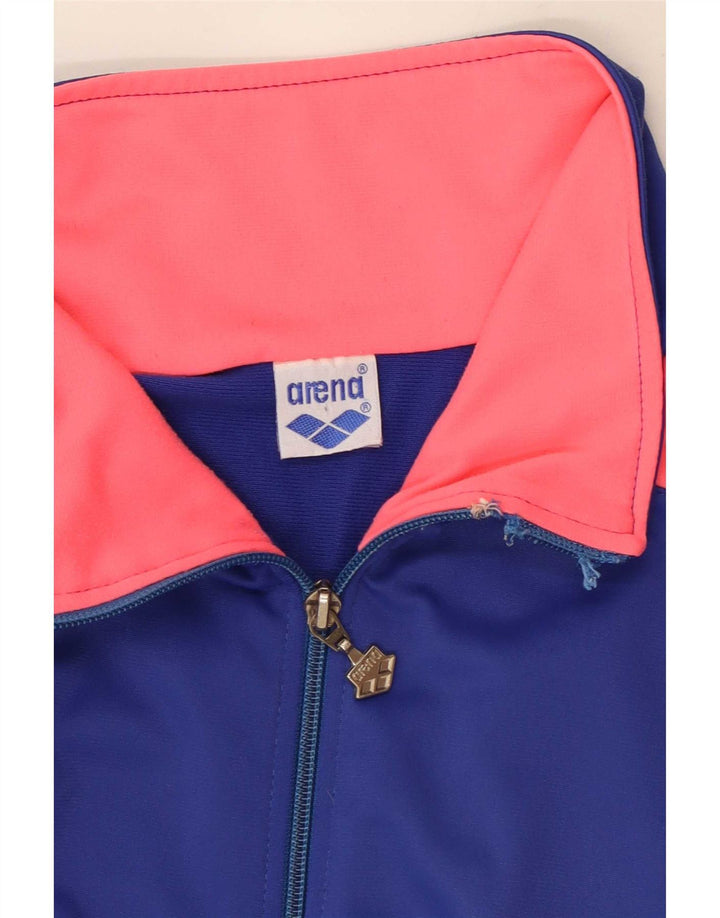 Arena Mens Graphic Tracksuit Top Jacket 2XL Blue Colourblock