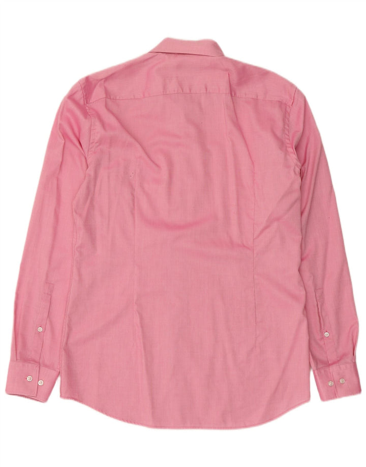 Hugo Boss Mens Slim Fit Shirt Size 39 15 1/2 Medium Pink