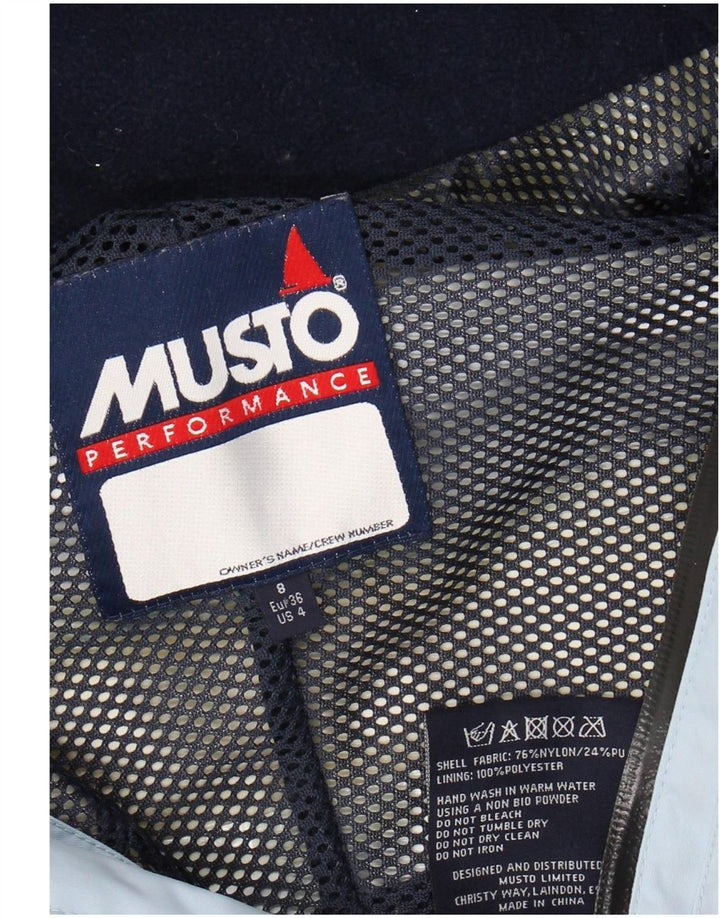 MUSTO Womens Oversized Windbreaker Jacket UK 8 Small  Blue Colourblock