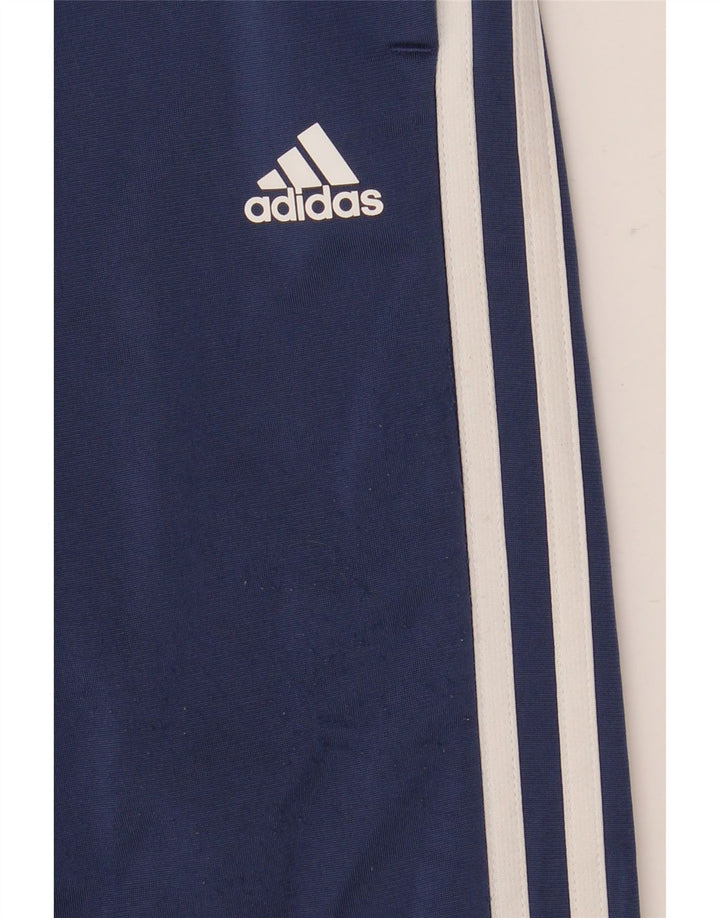 Adidas Boys Tracksuit Trousers Joggers 9-10 Years Navy Blue Polyester