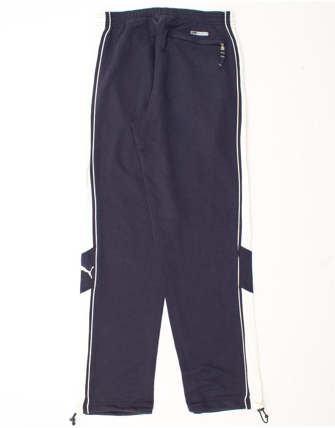 Puma Mens Tracksuit Trousers Small  Navy Blue Colourblock Cotton