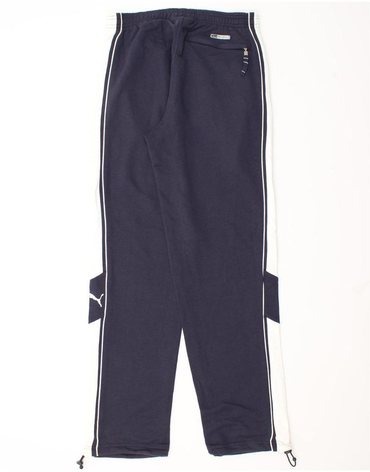 Puma Mens Tracksuit Trousers Small  Navy Blue Colourblock Cotton