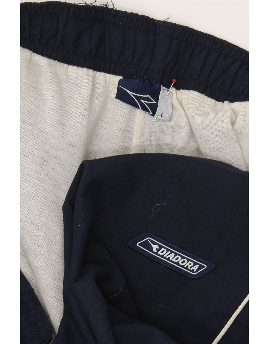 DIADORA Mens Tracksuit Trousers Joggers Large Navy Blue Polyester Vintage Diadora and Second-Hand Diadora from Messina Hembry 