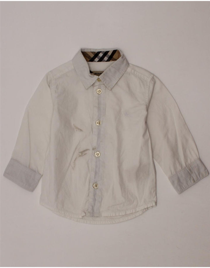 BURBERRY Baby Boys Shirt 9-12 Months White Cotton