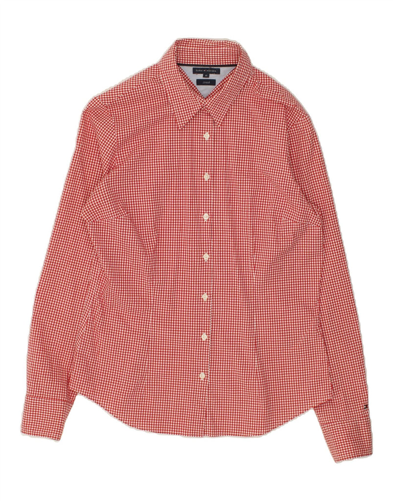TOMMY HILFIGER Womens Shirt US 10 Large Red Gingham Cotton | Vintage Tommy Hilfiger | Thrift | Second-Hand Tommy Hilfiger | Used Clothing | Messina Hembry 