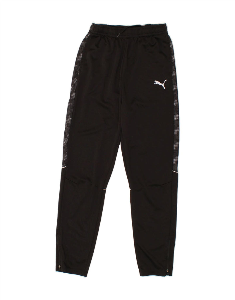 PUMA Boys Graphic Tracksuit Trousers 15-16 Years Black Colourblock | Vintage Puma | Thrift | Second-Hand Puma | Used Clothing | Messina Hembry 