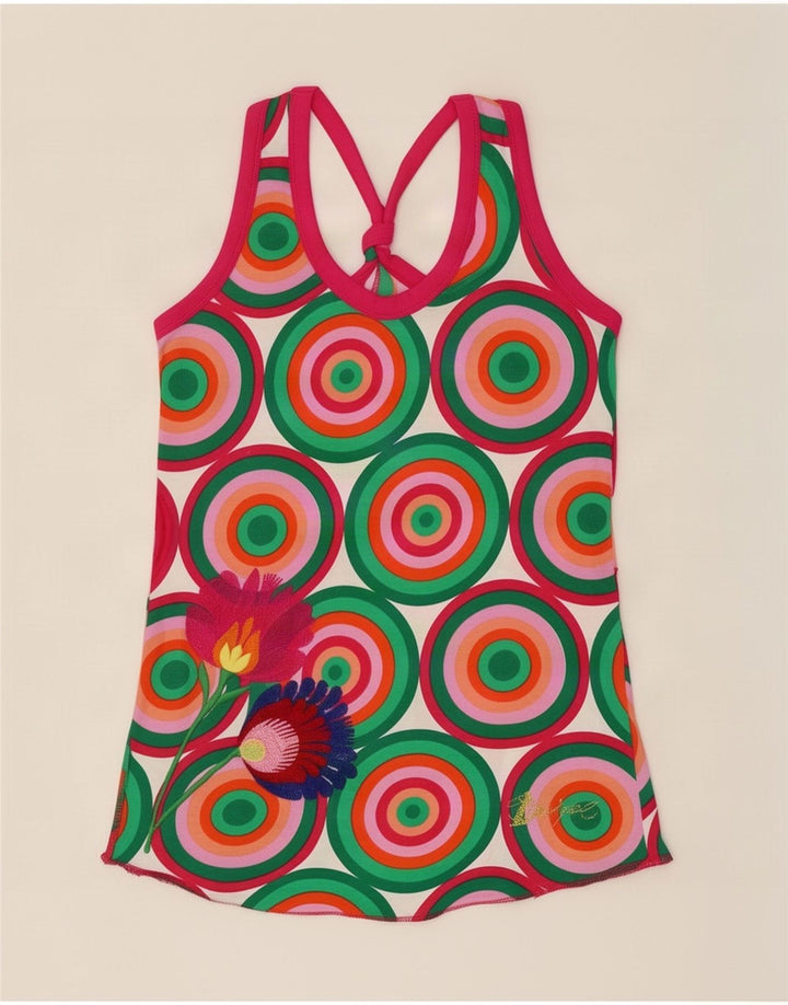 Desigual Womens Graphic Vest Top UK 12 Medium Multicoloured Geometric