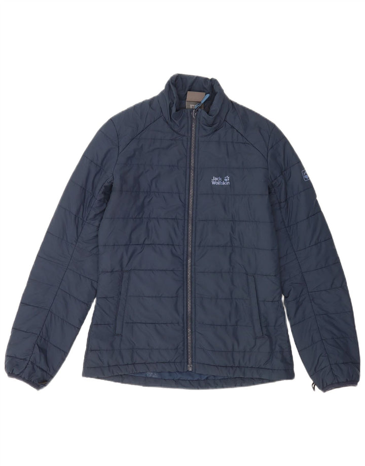 Jack Wolfskin Womens Liner Padded Jacket UK 8/10 Small Navy Blue Polyester