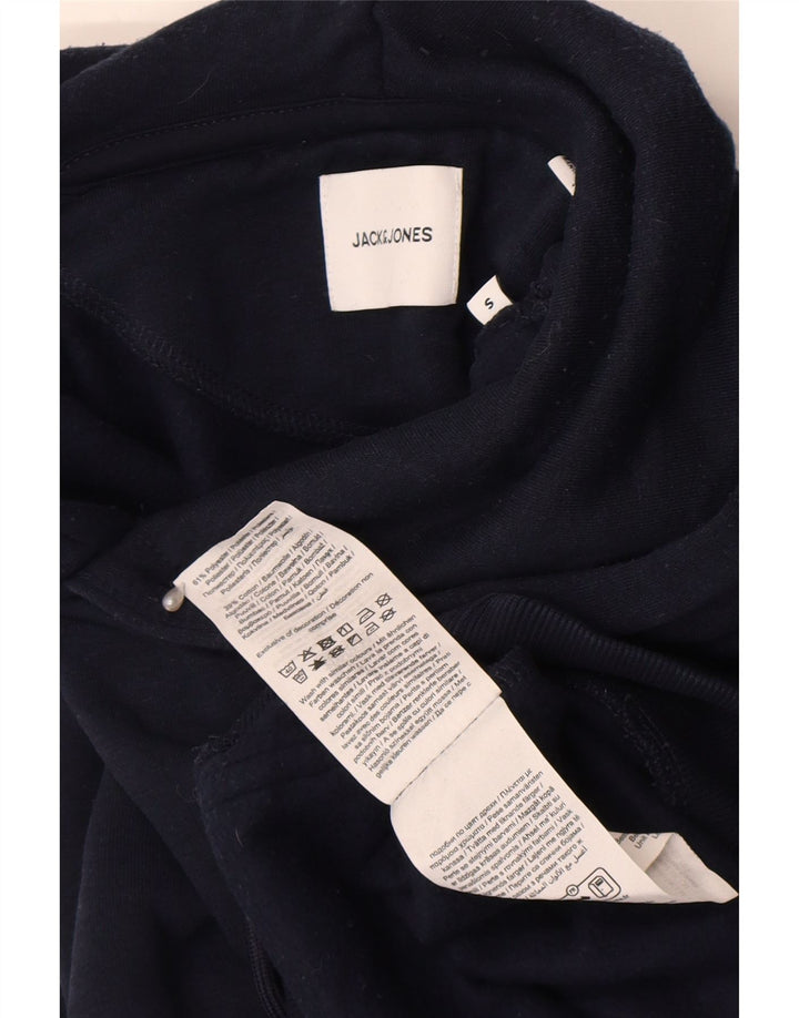 Jack & Jones Mens Hoodie Jumper Small Navy Blue Polyester