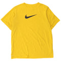 Nike Womens Dri Fit Graphic T-Shirt Top UK 14 Large Yellow Polyester