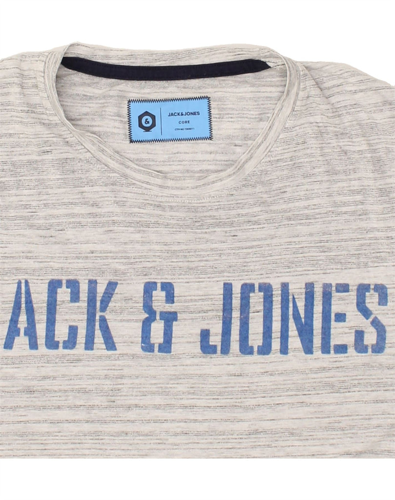 JACK & JONES Mens Graphic T-Shirt Top Medium Grey Flecked | Vintage Jack & Jones | Thrift | Second-Hand Jack & Jones | Used Clothing | Messina Hembry 