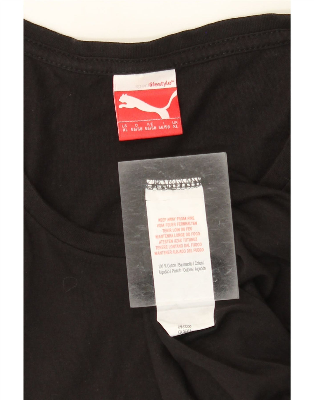 PUMA Mens Graphic T-Shirt Top XL Black Cotton