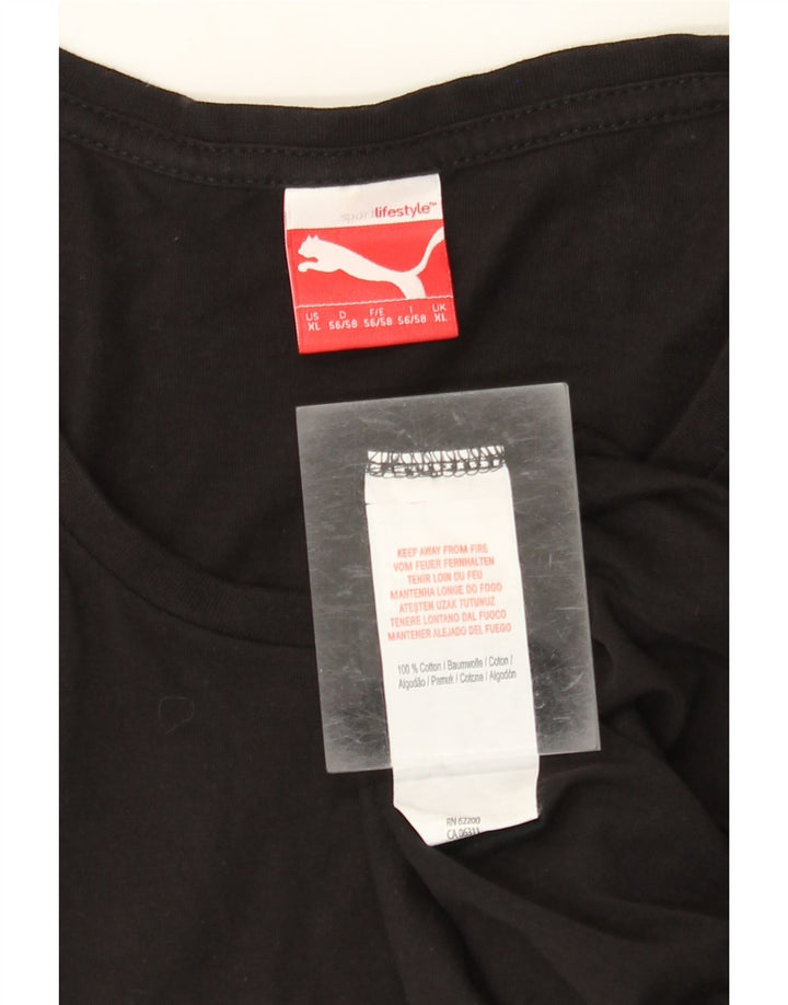 PUMA Mens Graphic T-Shirt Top XL Black Cotton