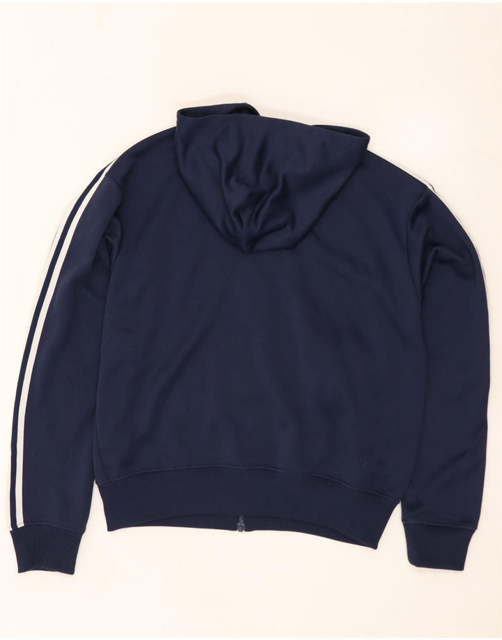 Adidas Mens Zip Hoodie Sweater Large Navy Blue Polyester
