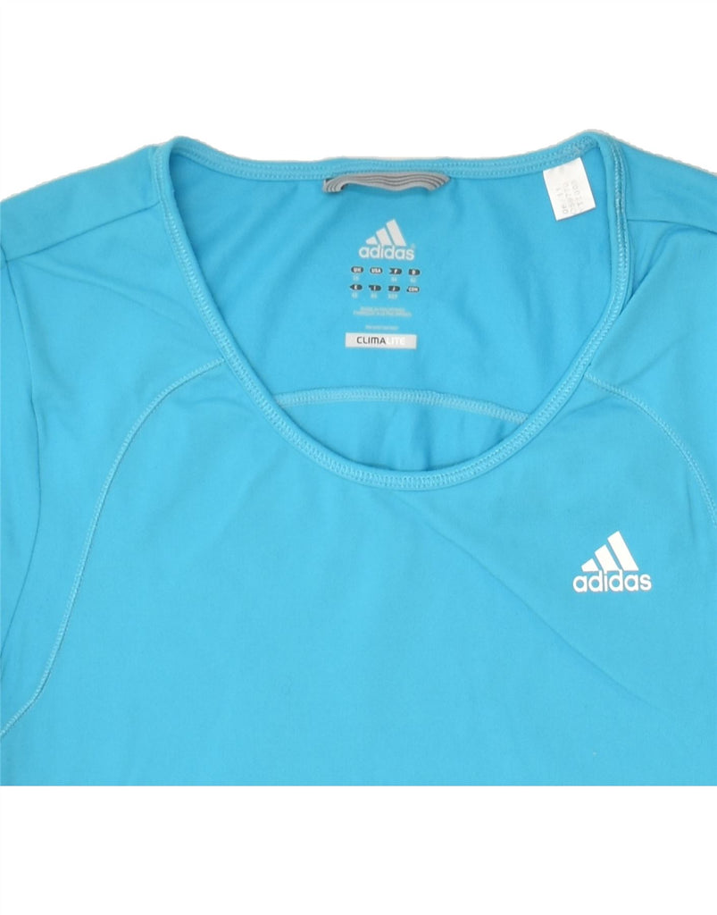 ADIDAS Womens Climalite T-Shirt Top UK 16 Large Blue Polyamide | Vintage Adidas | Thrift | Second-Hand Adidas | Used Clothing | Messina Hembry 