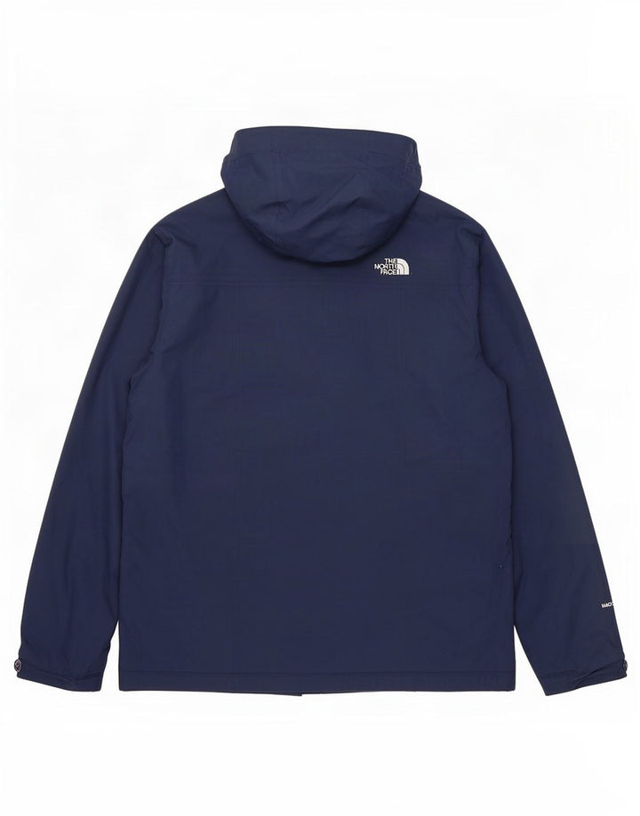 The North Face Mens Hooded Rain Jacket UK 40 Large Navy Blue Polyester